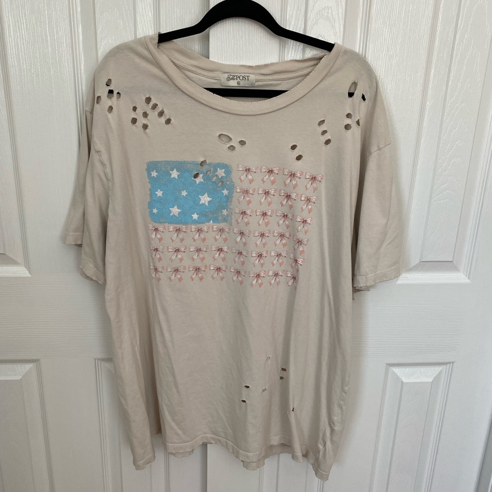 The Post Distressed Flag Graphic T-Shirt